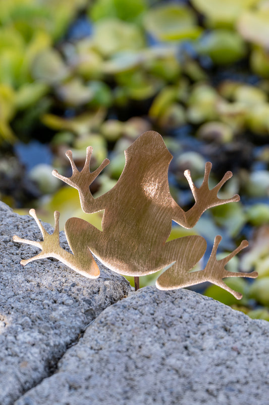 Copper Frog Garden Stake