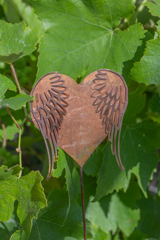 Copper Heart with Angel Wings