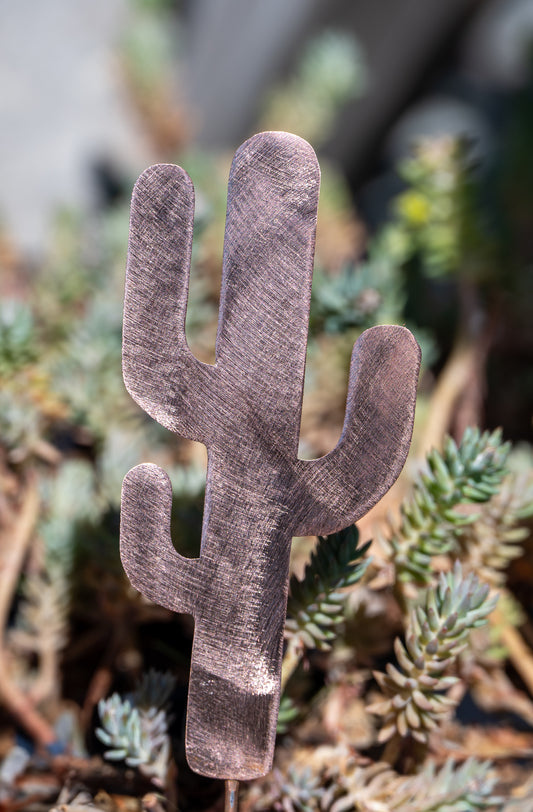 Copper Cactus Garden Stake