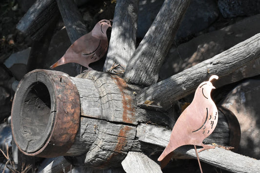 Copper Quail Garden Stake