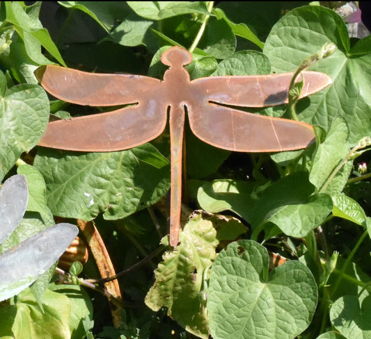 Copper Dragonfly's Garden Stake