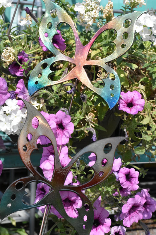 Painted Steel Butterfly Garden Stake