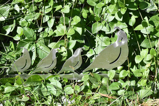 Quail Family Garden Stake