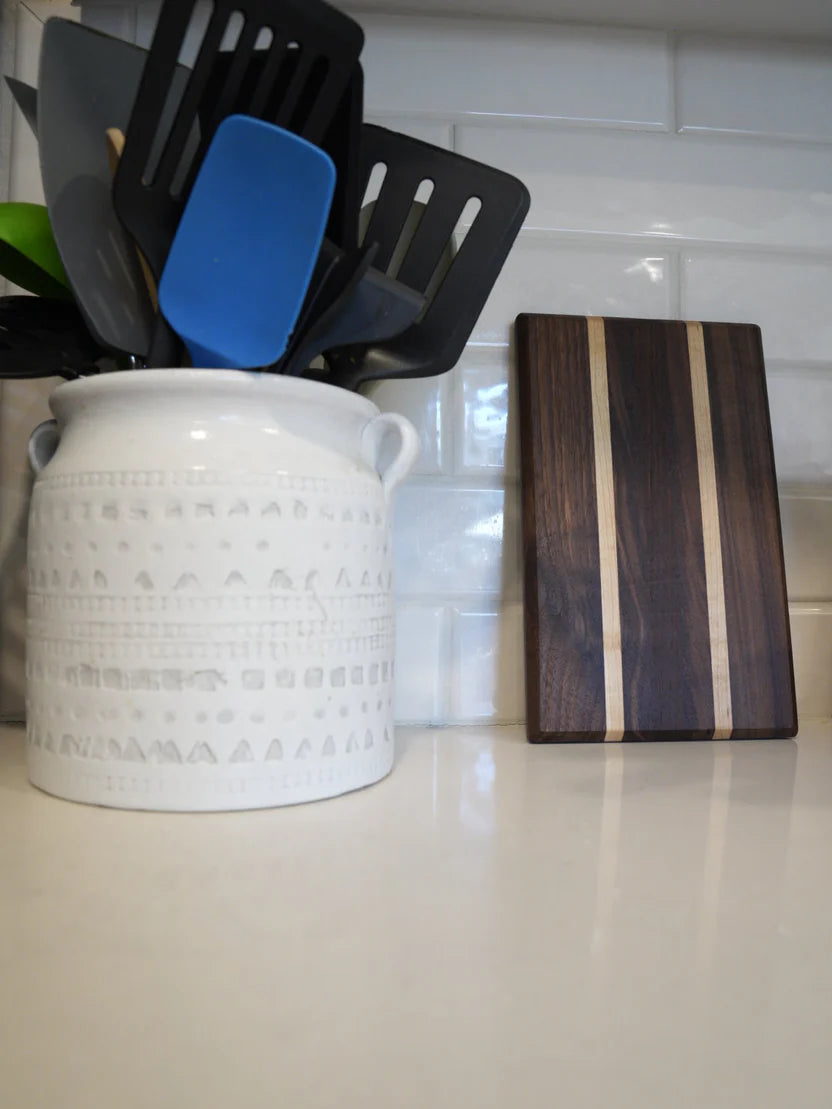 Mini Handcrafted Walnut & Maple Edge Grain Cutting & Serving Board