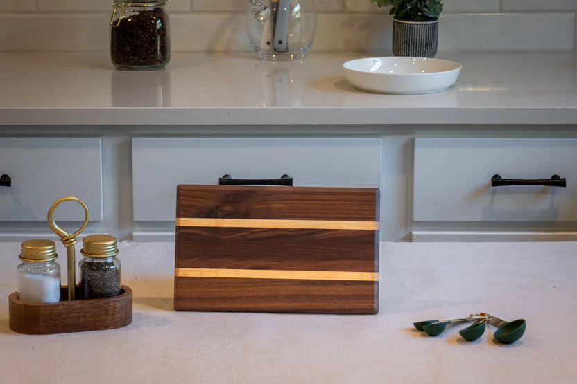 Mini Handcrafted Walnut & Maple Edge Grain Cutting & Serving Board