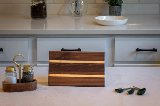 Mini Handcrafted Walnut & Maple Edge Grain Cutting & Serving Board