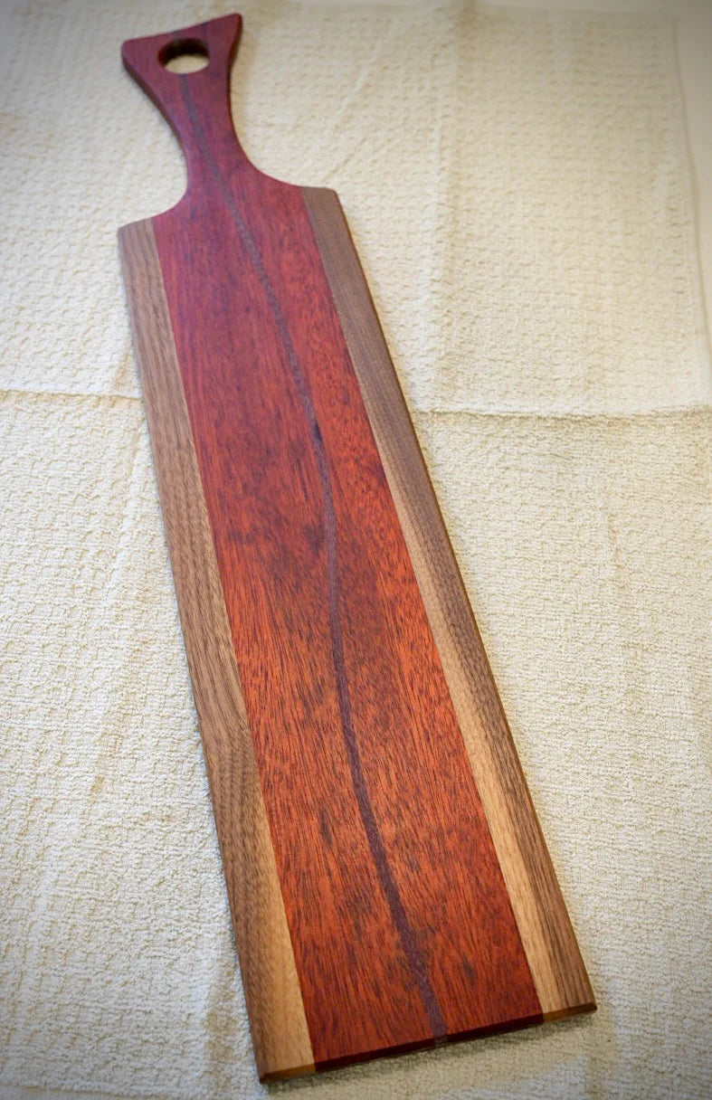 Premium Walnut, Padauk & Purple Heart Artisan Serving Tray
