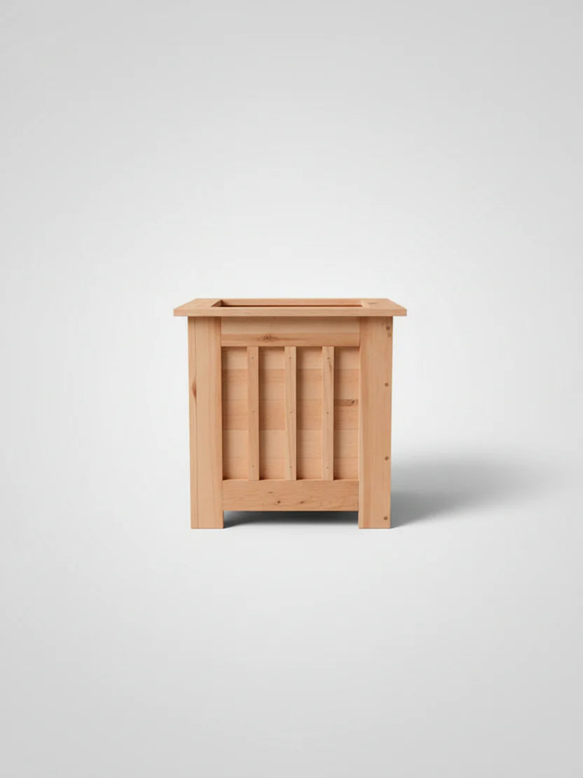 Handcrafted Short Cedar Slat Planter Box