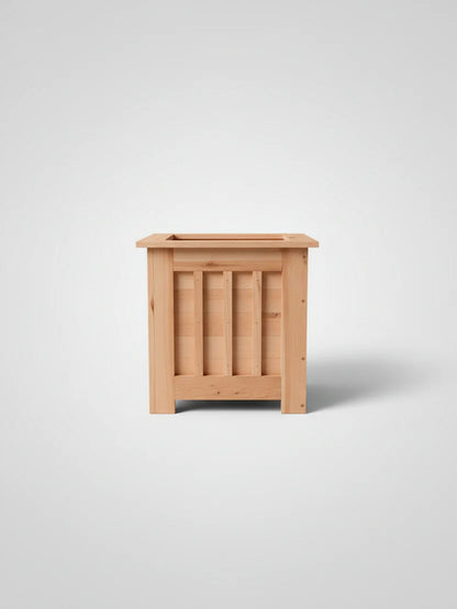 Handcrafted Short Cedar Slat Planter Box