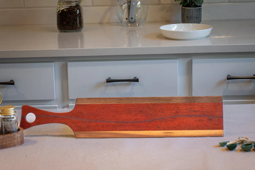 Premium Walnut, Padauk & Purple Heart Artisan Serving Tray