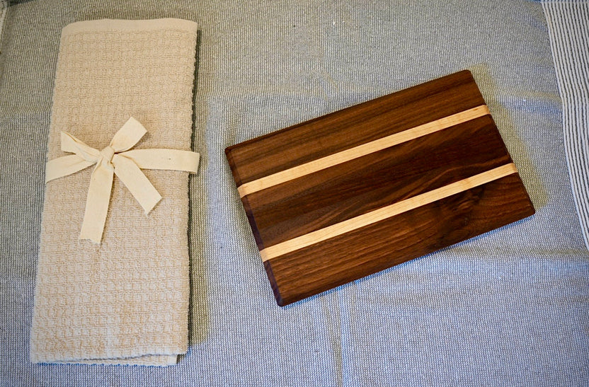 Mini Handcrafted Walnut & Maple Edge Grain Cutting & Serving Board