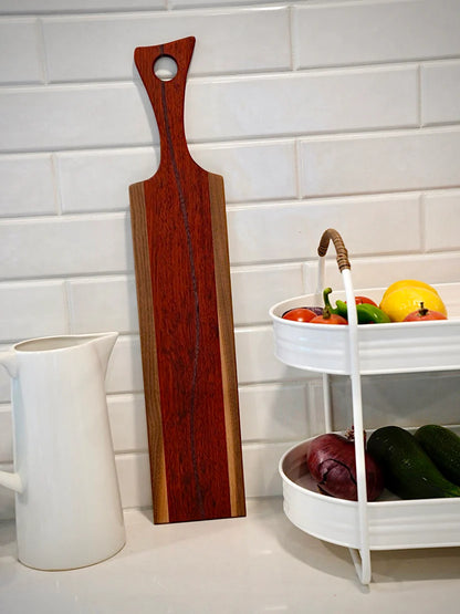 Premium Walnut, Padauk & Purple Heart Artisan Serving Tray