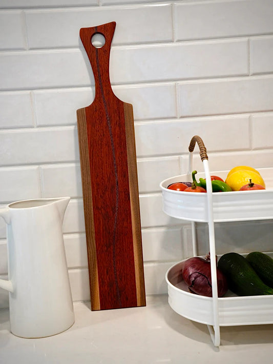 Premium Walnut, Padauk & Purple Heart Artisan Serving Tray