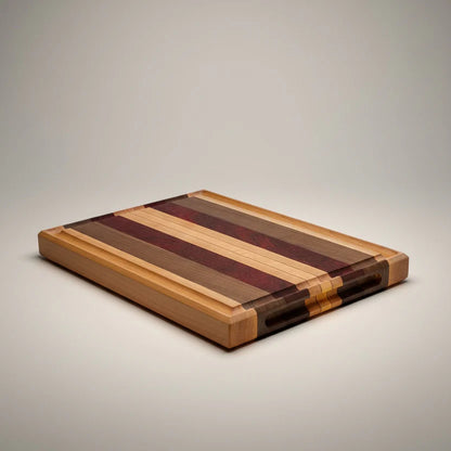 Large Premium Walnut, Maple & Padauk Edge Grain Cutting & Serving Board