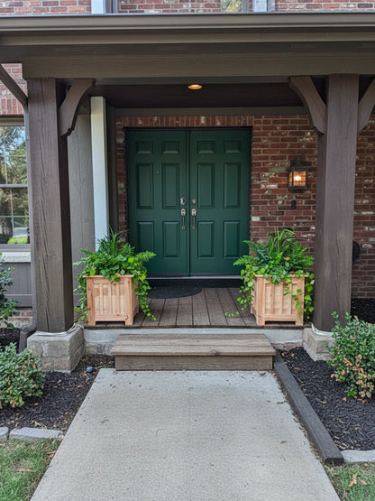Handcrafted Short Cedar Slat Planter Box