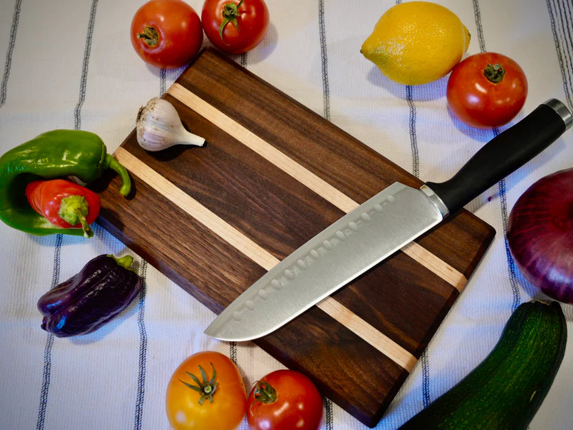 Mini Handcrafted Walnut & Maple Edge Grain Cutting & Serving Board