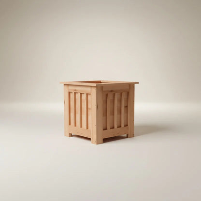 Handcrafted Short Cedar Slat Planter Box