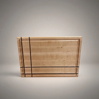 Handcrafted Maple Cutting & Serving Board with Walnut Accent Inlays