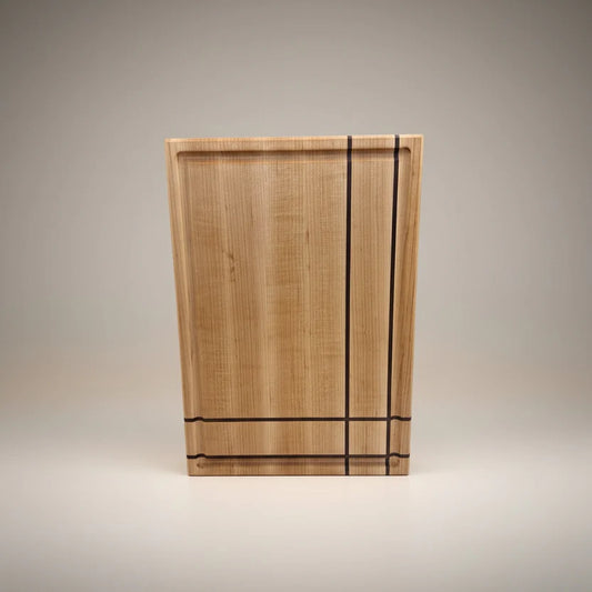 Handcrafted Maple Cutting & Serving Board with Walnut Accent Inlays