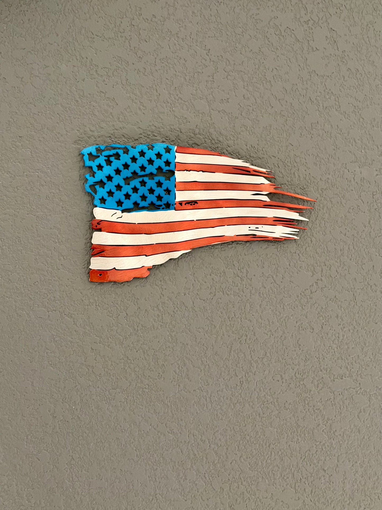 Distressed Metal American Flag Magnet