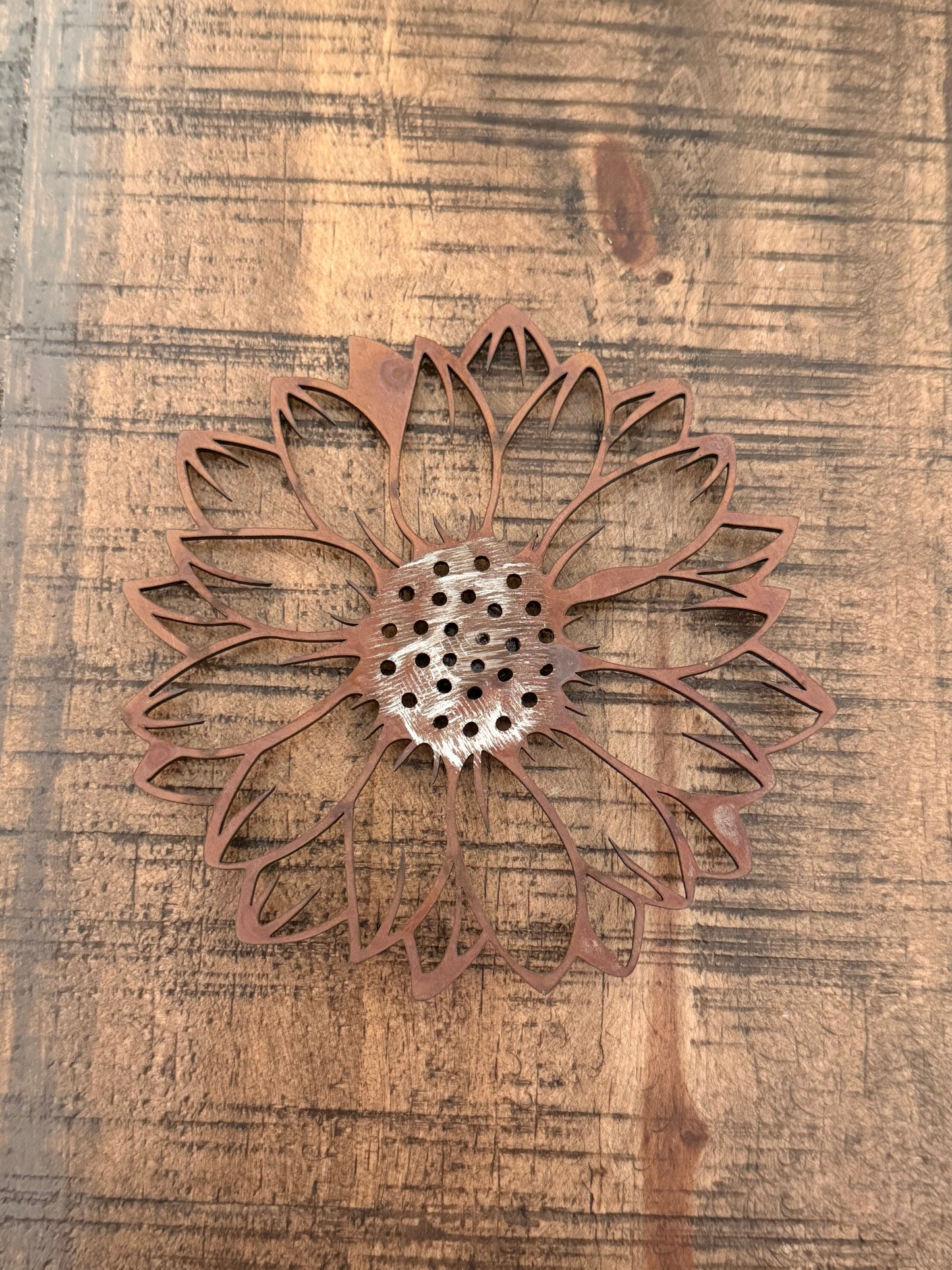 Rustic Metal Sunflower Magnet