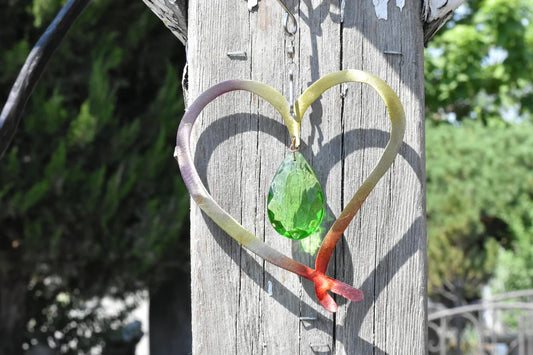 Curved Heart with Crystal