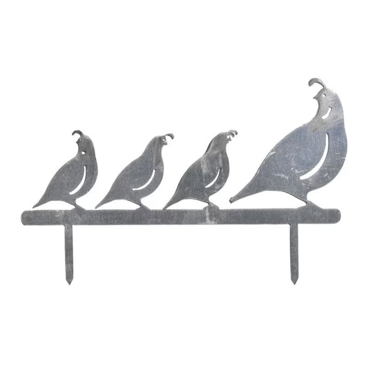 Quail Family Garden Stake